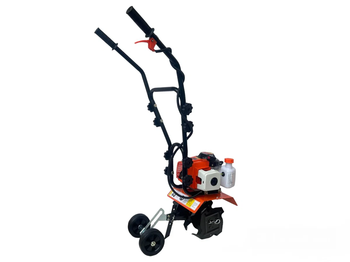 Motozappa con Motore a Scoppio 2 Tempi da 63cc Motocoltivatore Zappatrice Potenza 2.0Kw e con Larghezza Raggio di Lavoro 300mm Motozappa a Scoppio per Orto