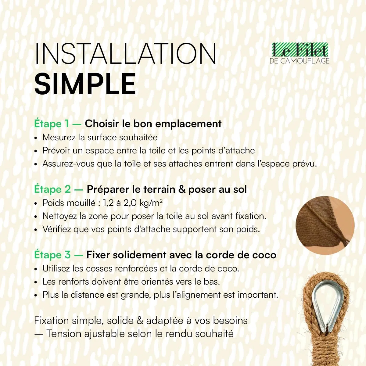 Tenda parasole in fibra di cocco, protezione solare ecologica, diverse misure e forme triangolare, terrazza, giardino, pergolato (Sable, 3x3x3m, Triangolare)
