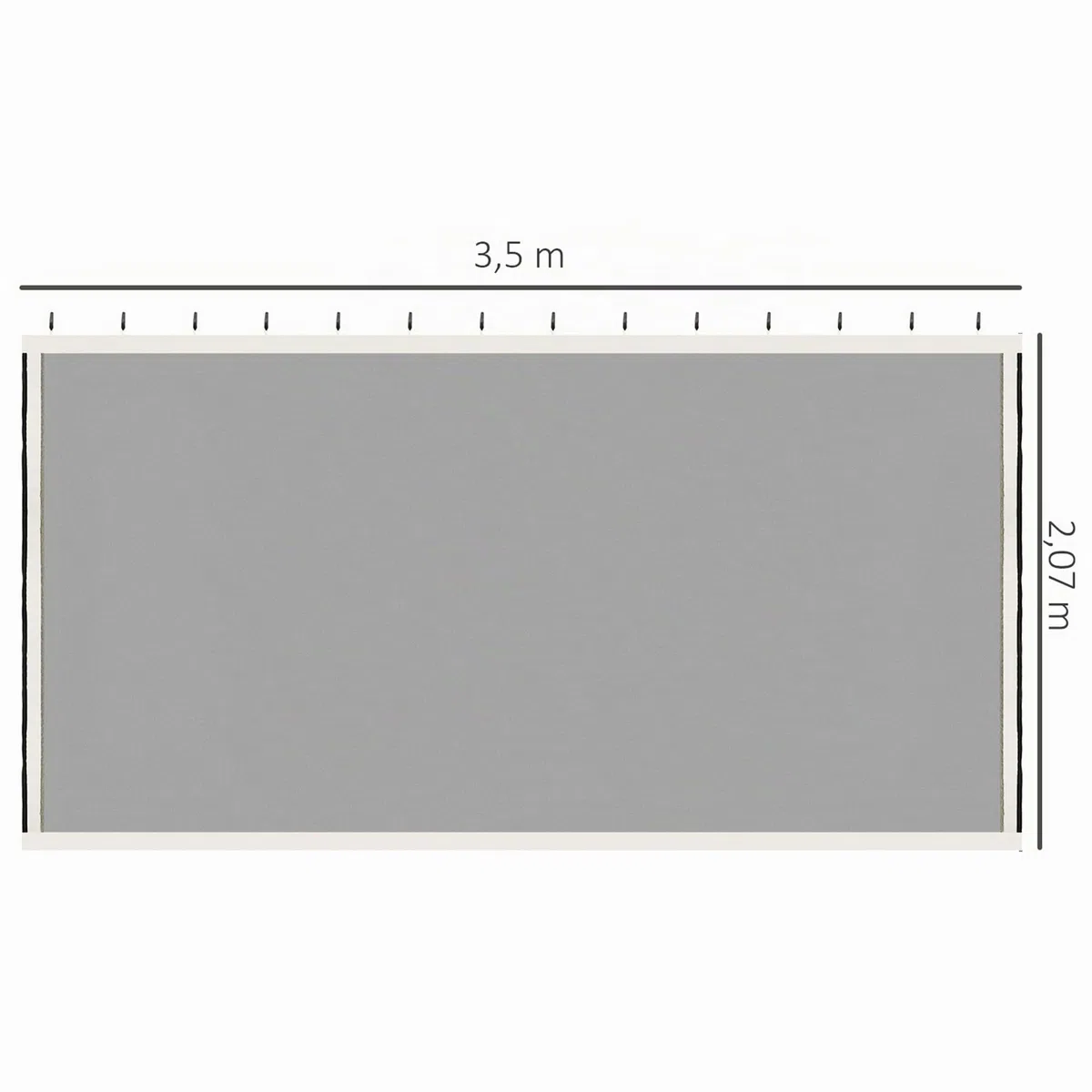 Outsunny Zanzariere per gazebo barnum 3 x 4 m - set di 4 zanzariere con cerniera + ganci di fissaggio - poliestere nylon