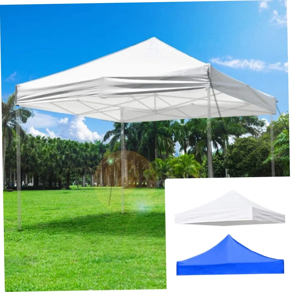 Coperchio a baldacchino di ricambio, coperchio superiore per tetto di sostituzione in tessuto Oxford 3x3M Oxford, Topta di tenda a baldacchino impermeabile, coperture per gazebo di ricambio (bianco)