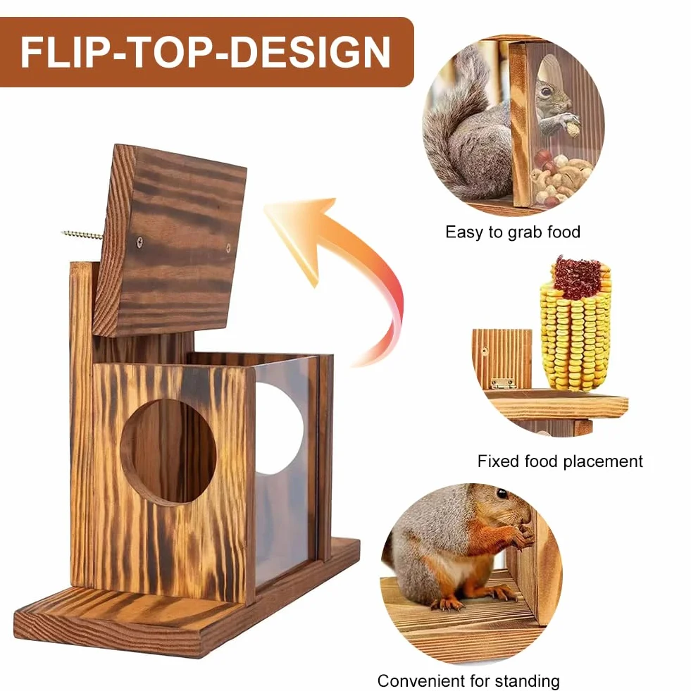 Mangiatoia Per Scoiattoli, Casetta Mangiatoia Per Scoiattoli, Stazione Di Alimentazione, Casetta In Legno Da Appendere, Adatto Per Essere Collocato In Giardini Esterni, Cortili, Corridoi E Balconi