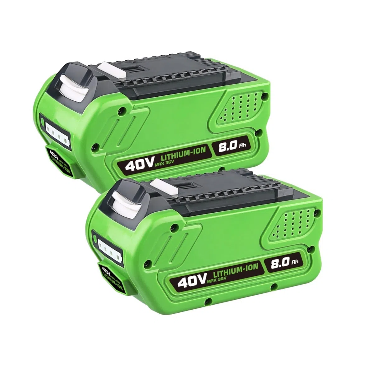 Batteria ricaricabile for elettroutensili, batteria di ricambio 40V 6.0Ah 8.0Ah, compatibile con Greenworks 29472 29462 29252 20202 22262(2pcs 8.0Ah)
