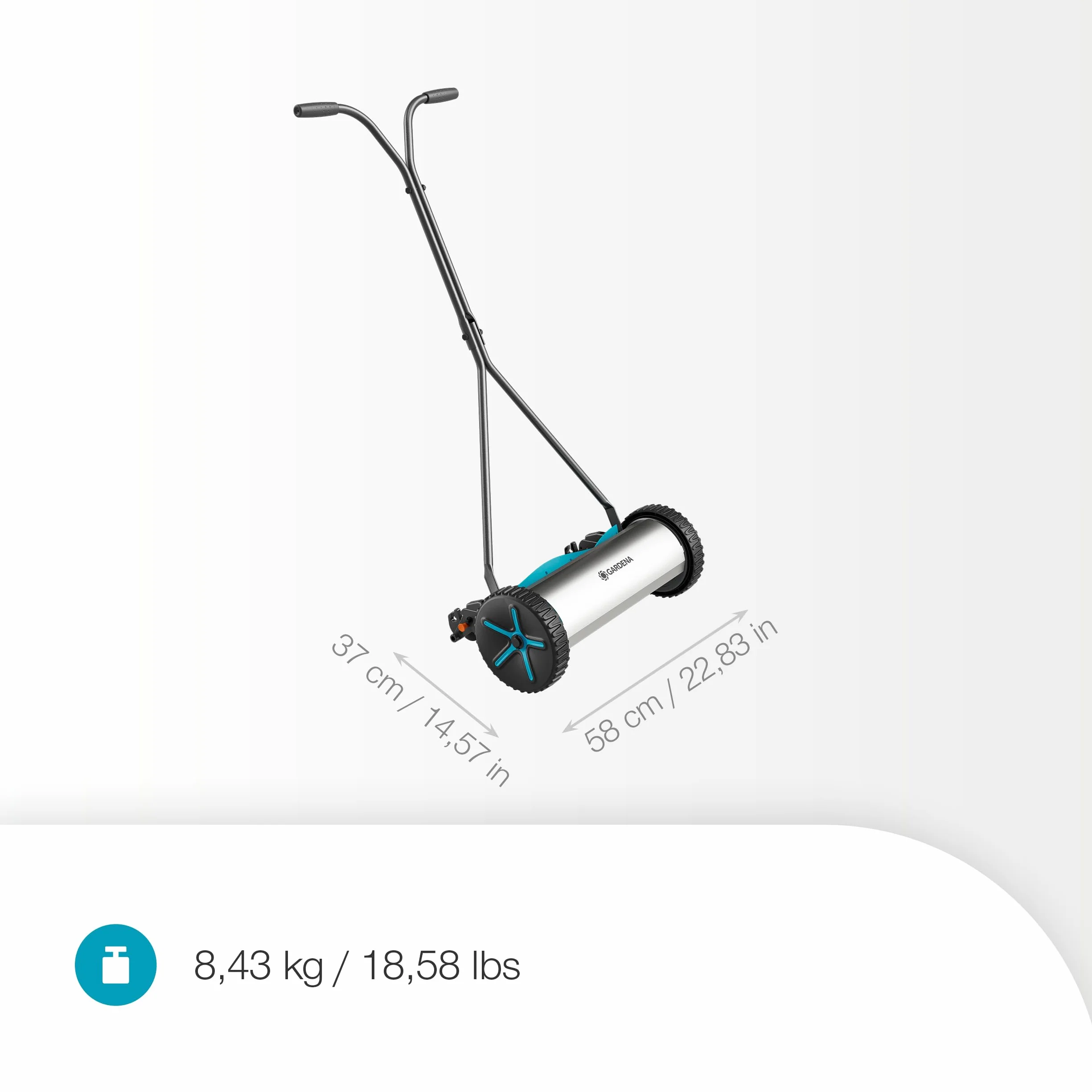 Gardena Rasaprato a Mano Elicoidale Comfort 400 Rasaprato a mano elicoidale: Prato all'Inglese, Larghezza di taglio da 40 cm, Senza fili, Facile da manovrare, Per prati fino a 250 m² (11760-20)