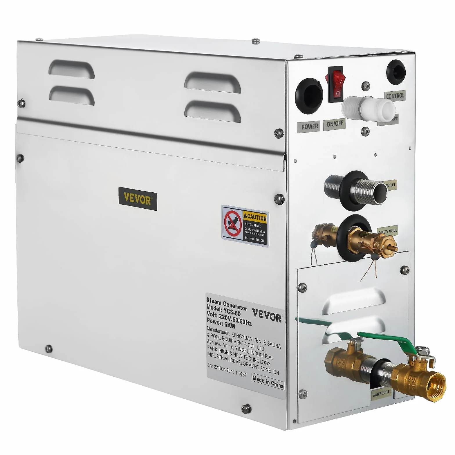 FlowerW Generatore di vapore portatile per sauna da 6 kW, con regolatore digitale di temperatura, timer 6 KW134, nero