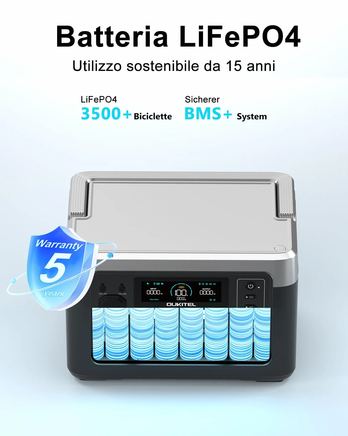 OUKITEL P1000 Plus Stazione Elettrica Portatile 1800W (3600W di Picco), Batteria 1024Wh LiFePO4 Generatore Solare, App Controllato, Di Alimentazione per Campeggio, Camper e Domestico