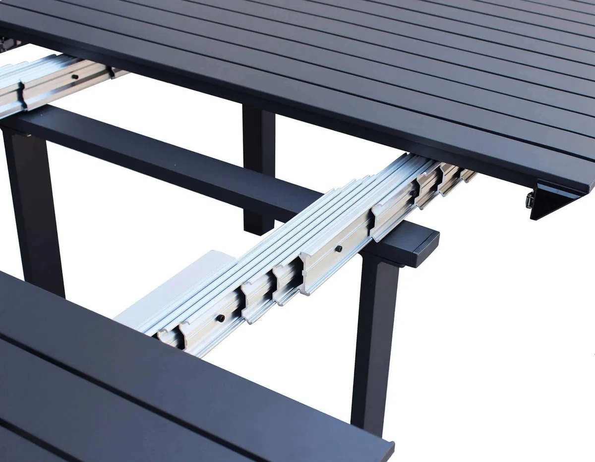 milani home - consolle da giardino allungabile, alluminio, 10 posti, antracite, piano 52/260 x 85 cm