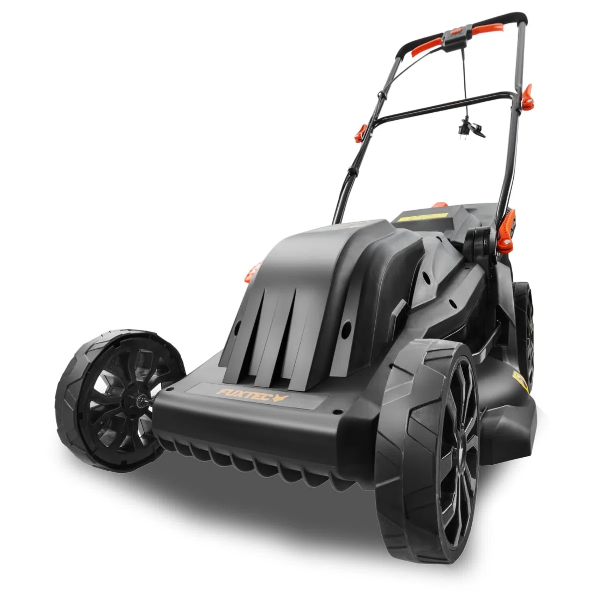 Tagliaerba Elettrico FUXTEC FX-RME43-44 cm Larghezza di Taglio, Cesto da 45 L, Altezza Regolabile 25-75 mm, Tosaerba Silenzioso ed Efficiente