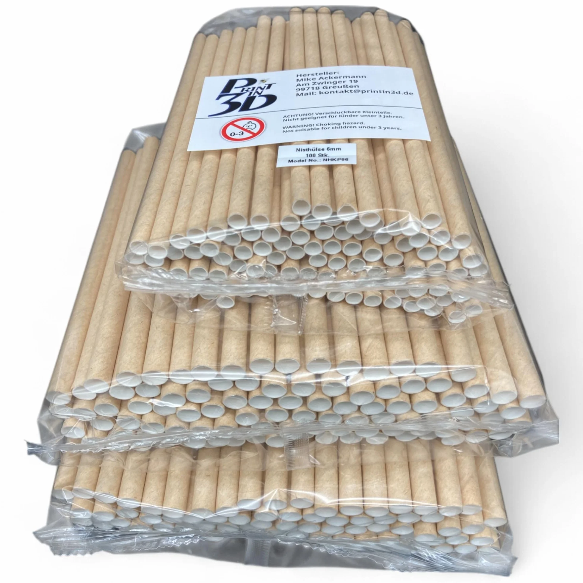 Tubi di nidificazione per api solitari, perfetti per mura e api selvatiche, 6 mm e 8 mm di diametro, 145 mm di lunghezza (marrone, 600 pezzi)
