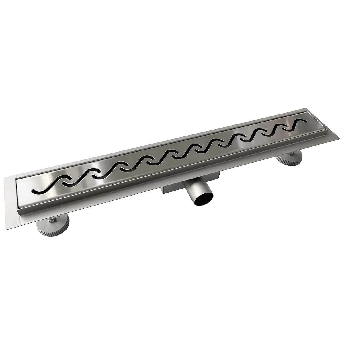 AICAIT Canaletta Scarico Doccia Canalina Scarico Doccia a Pavimento typo Wave in Acciaio Inossidabile per Box Doccia Bagno Piscina Drenaggio 50 cm