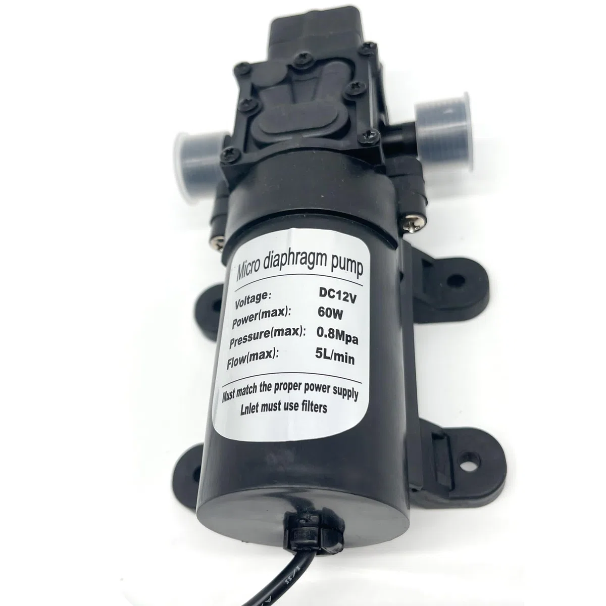 Pompa Acqua Camper, DC 12V Pompa Dell'Acqua Ad Alta Pressione 5 L/min 116psi 60W Pompa Dell'Acqua Autoadescante Pompa Dell'Acqua Per Camper, Barche, Roulotte E Il Giardino