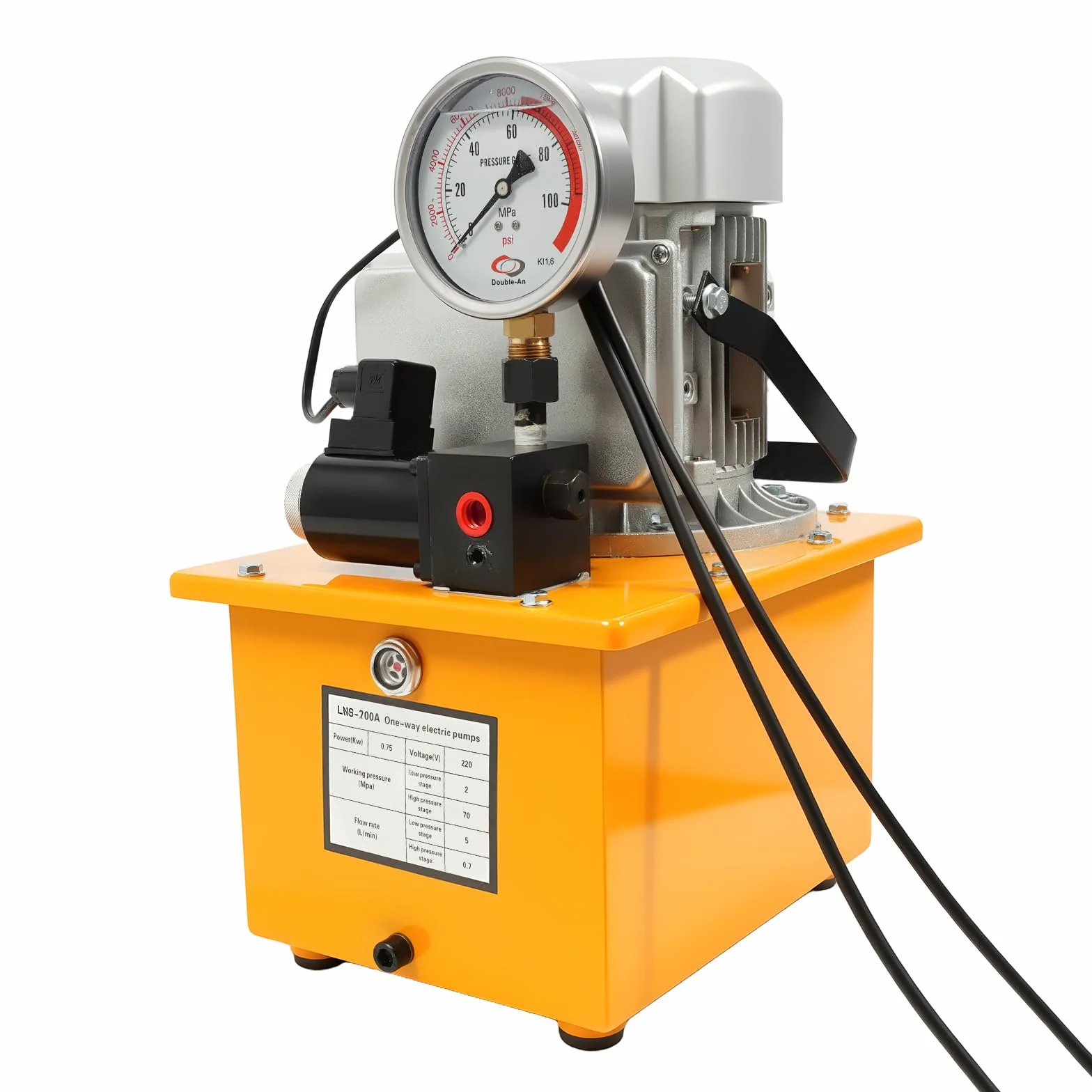 Pompa idraulica elettrica 220 V con elettrovalvola, pompa idraulica ad alta pressione, 750 W, pressione di uscita regolabile 725-10.000 PSI