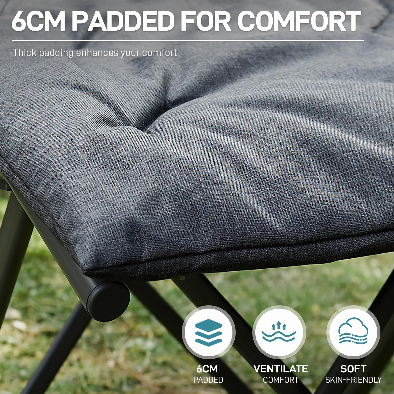 EVER ADVANCED Poggiapiedi da campeggio pieghevole ergonomico per soggiorno, poggiapiedi pieghevole da giardino, leggero, con borsa per il trasporto, per camera da letto, giardino, patio, esterni,