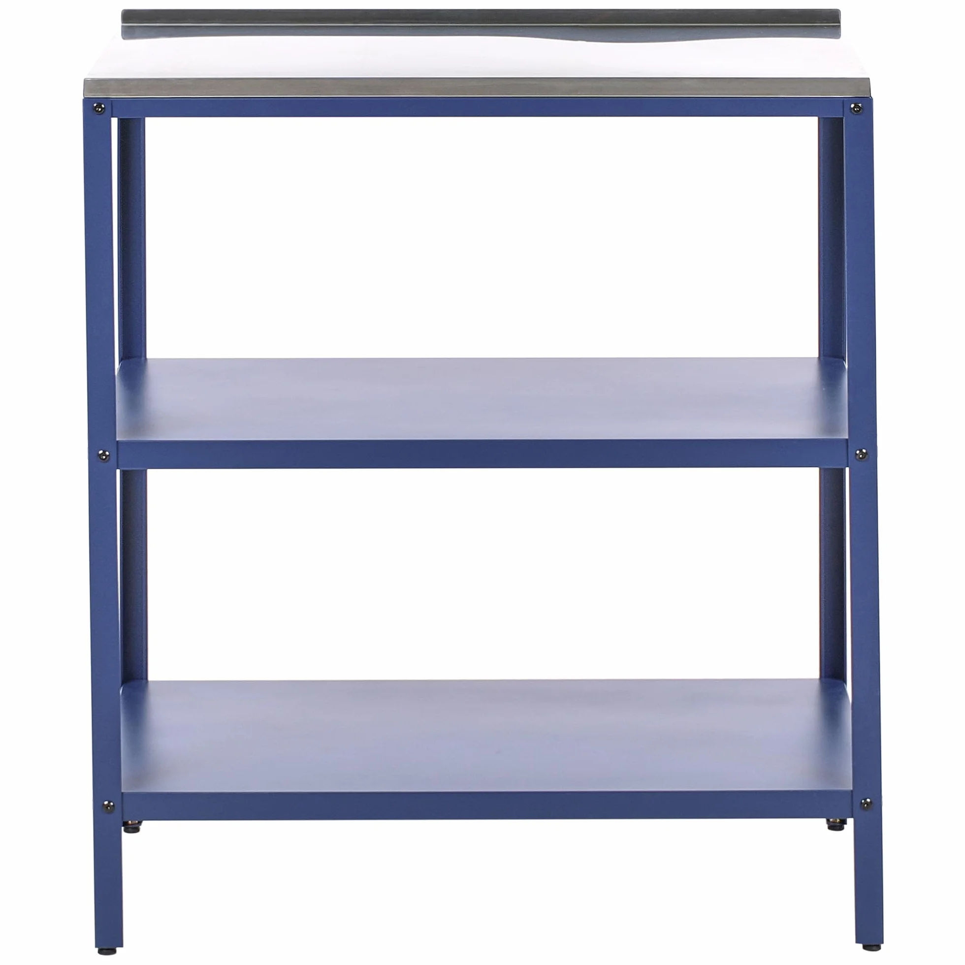 Beliani Isola da Giardino per Esterni Mensole per Cucina Piano in Acciaio Inox Blu 80 x 50 x 92 cm