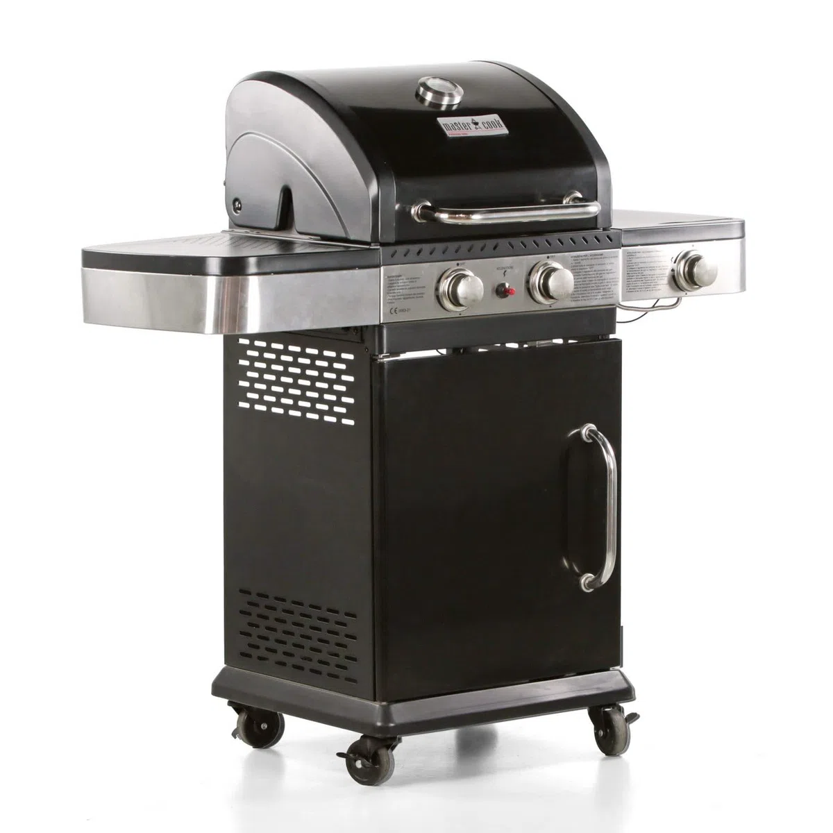 Brigros - Barbecue a Gas DALLAS con Rotelle, 3 Fuochi, Potente e Pratico, Sistema di Pulizia Facile, Grigli 60 x 42 cm