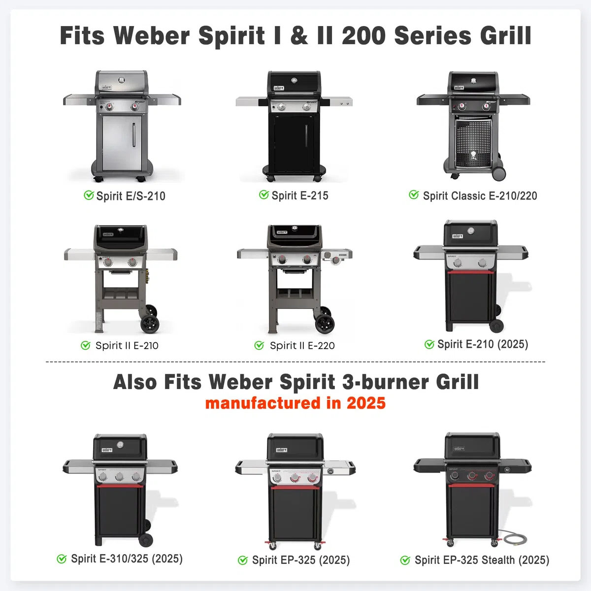 Onlyfire Flat Top Piastra per Grill per Griglie a Gas Weber Spirit I e II 200 Series, Inserto per Plancha in Rivestimento Antiaderente in Ceramica per Weber Spirit 2/3 Fuochi Griglie a Gas (2025)