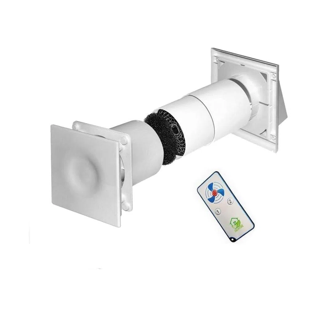 3S SuperSamaStore Salvatore il Recuperatore di Calore con Telecomando, Monostanza, Diametro 125, Scambiatore di Calore con Ventilazione Meccanica Controllata, Scambiatore d'Aria Professionale a Parete