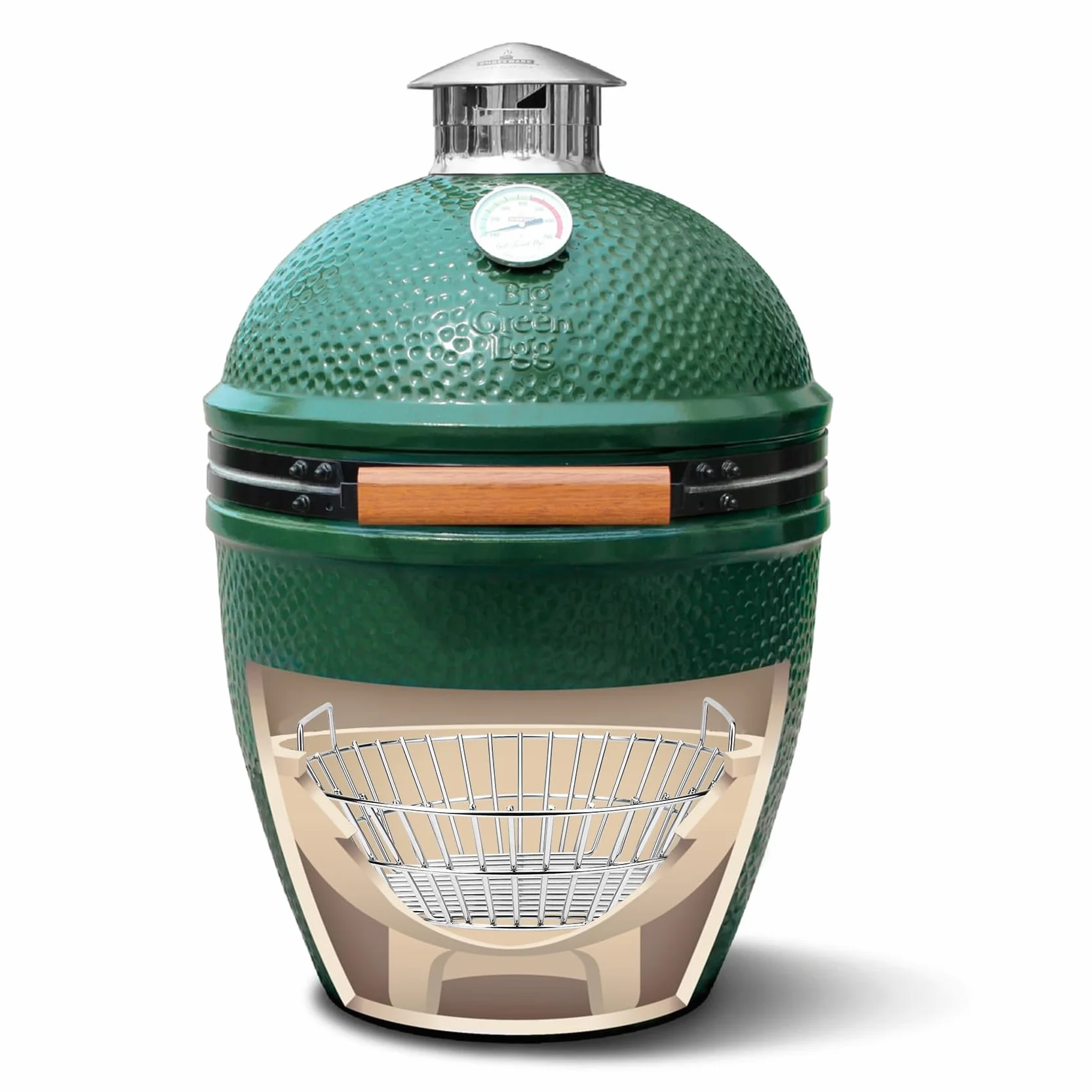 Onlyfire Cestini per Carbonella Cesto in Frassino Carboncino in Acciaio Inossidabile, per BGE Grande, Kamado Joe Classic