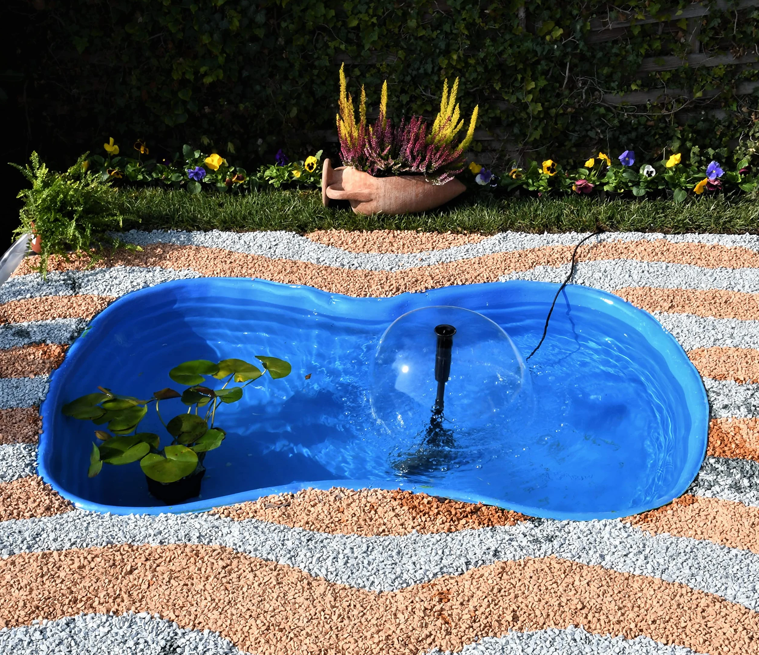 Laghetto da Giardino Termoformato in Plastica Azzurro – Modello Bolsena Vasca Preformata per Laghetto Ornamentale – 178x130x45 cm – capacità 600 L