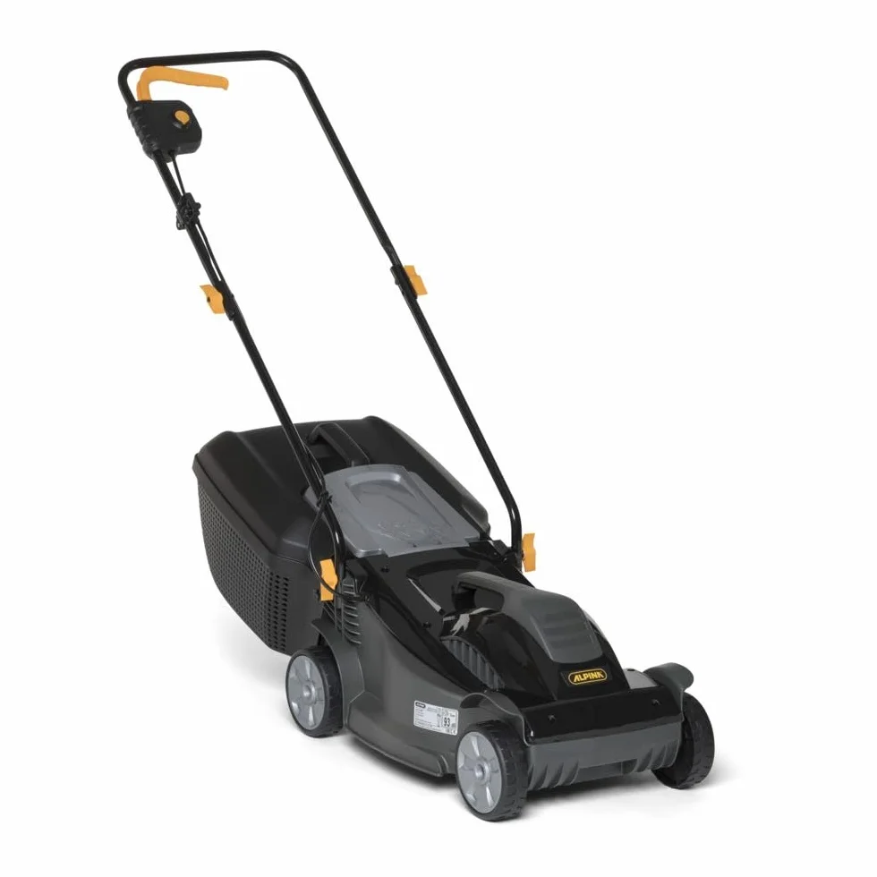 Alpina BL 380 E Tagliaerba Elettrico, 1400 W, 38 cm – Sacco 40 l, Manico Pieghevole – Ideale per Giardini fino a 500 m²