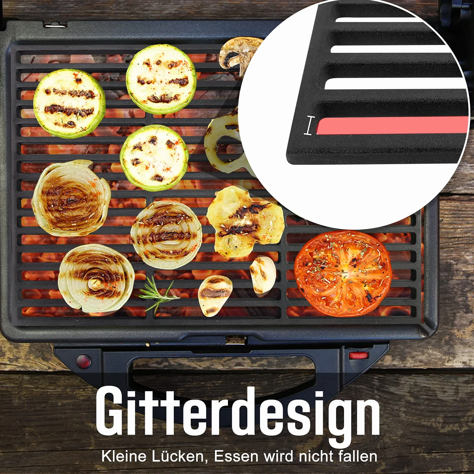 UISEBRT Griglia per barbecue in ghisa smaltata，54 x 34 cm Barbecue Accessori Barbecue per Griglia a Gas Carbone Forno e Griglia Rettangolo