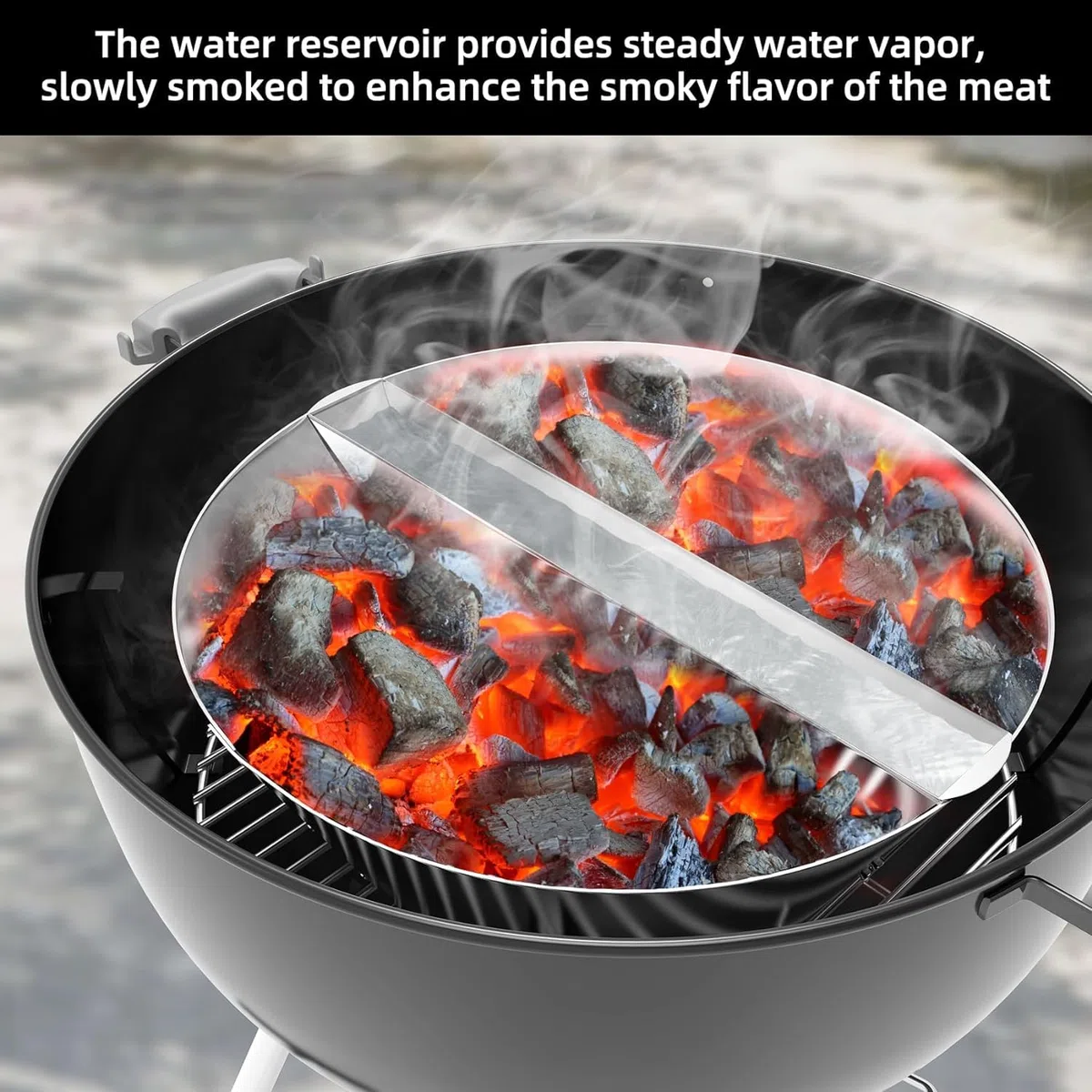 onlyfire Cestini per Carbonella da Barbecue, Affumicatore BBQ in Acciaio Inossidabile per Weber 57 cm Kettle BBQ e Altre 47/57/67 cm Kettle Griglie