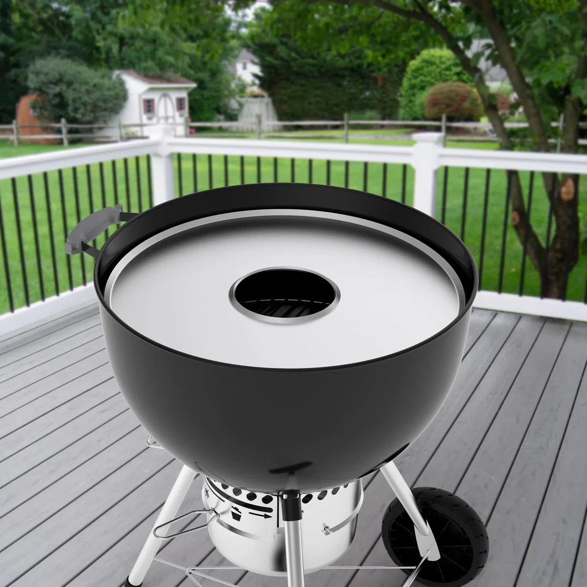 Onlyfire Piastra per Grigliare in Acciaio Inossidabile,Plancha Grill per Weber 57 CM bollitore a Carbone