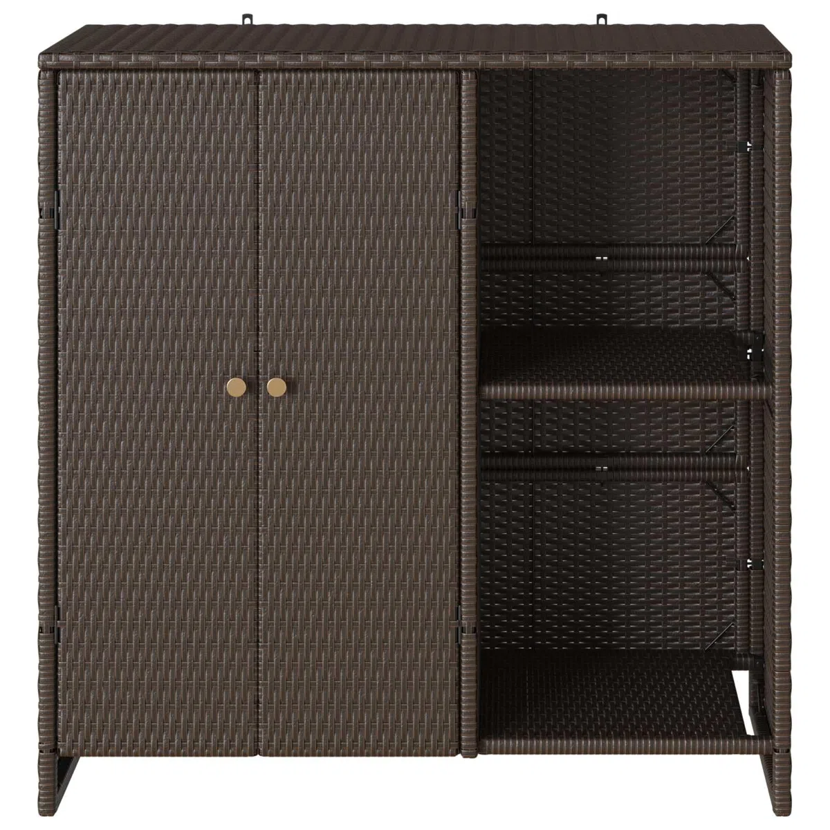vidaXL Armadio con Lo scaffale Marrone 100 x 36 x 102 cm Rattan, Mobile Elegante per Il Soggiorno, Armadio in Rattan Funzionale, Organizer Moderno per Interni