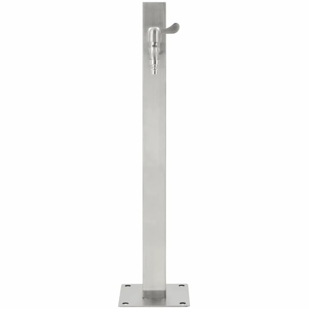 vidaXL Fontanella a Colonna Acciaio Inox 65 cm Quadrata Irrigazione Giardino