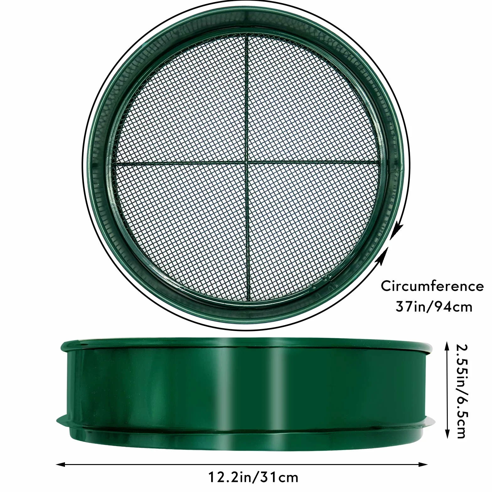 KOOLPUG Setaccio Giardino, 3 in 1 Setaccio da Giardino con Rete 3 mm/6 mm/12mm, Setaccio Terreno, Setaccio Ghiaia, Setaccio Compost, Ideale per Setacciare Terreni, Pietre e Compost