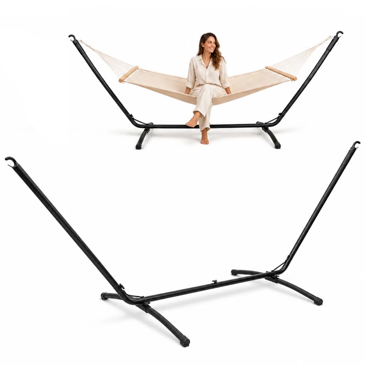 AMANKA 310x100 Supporto per Amaca Fino a 120 kg - Struttura per Amaca Sospesa - Base Amaca per 2 Persone - Dondolo Amaca da Giardino - Porta Amaca Senza Amaca Sostegno per Amaca Struttura Porta Amaca