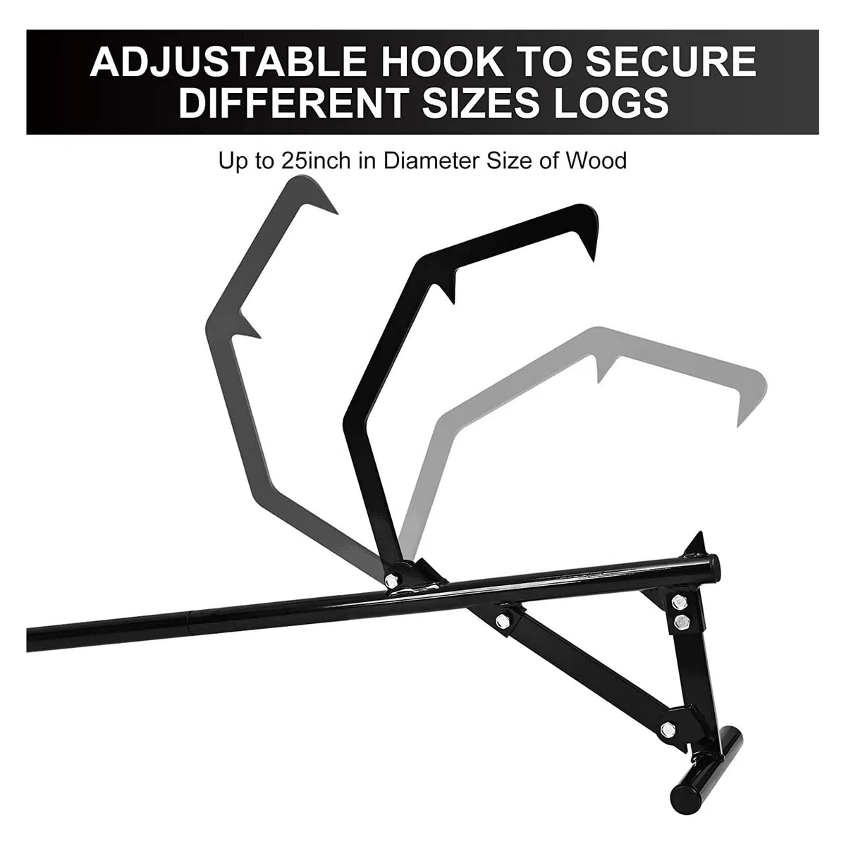 Sollevatore per legno in acciaio con gancio regolabile - Log Lifter per rotolare e sollevare tronchi senza Timberjack 51 pollici