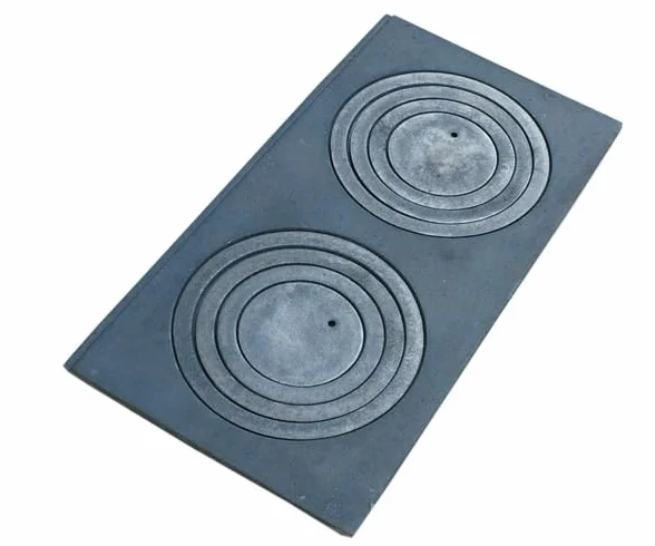SEZAM Piastra in ghisa per forno con 2 fori, 65 x 37,5 cm, piastra in ghisa grigia