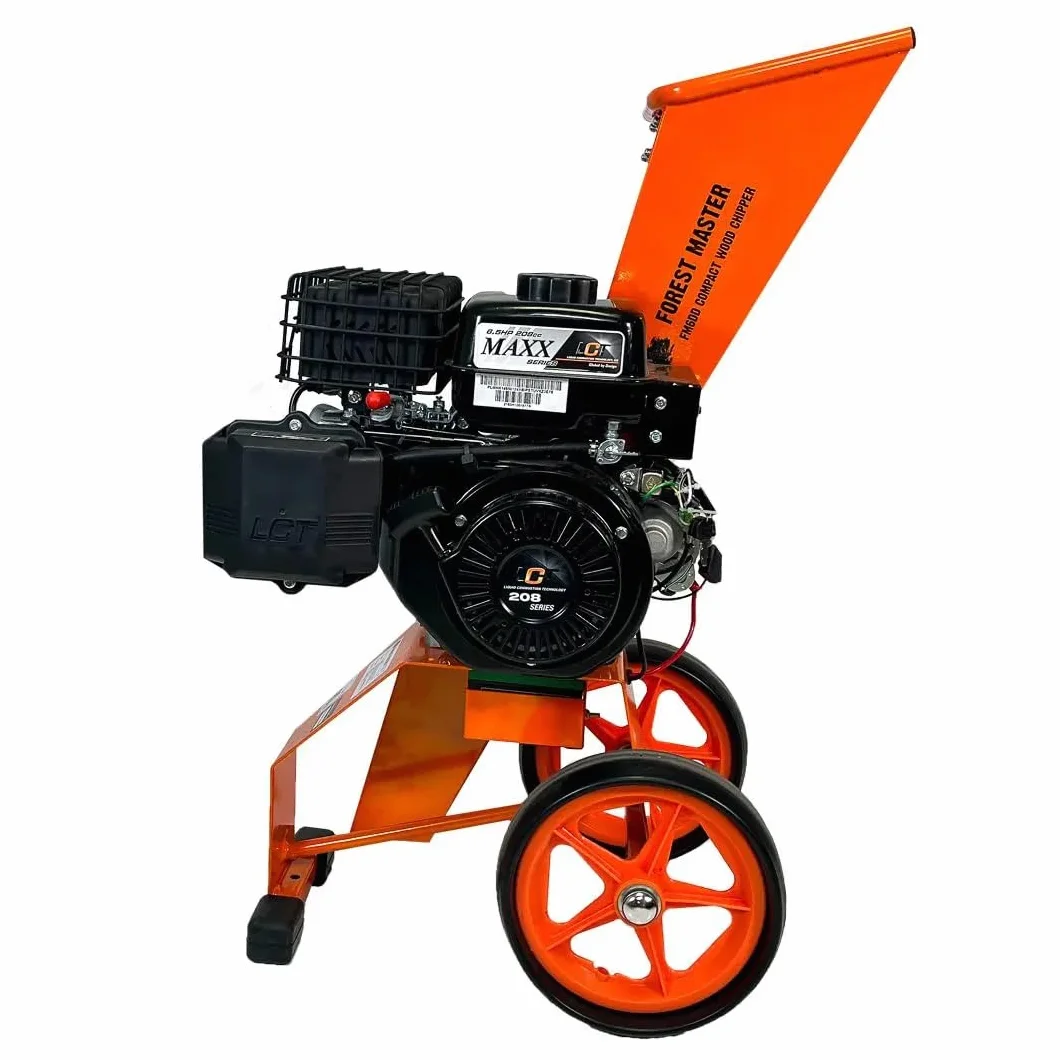 Forest Master FM6DDES-MUL - Cippatrice e trituratore da giardino a benzina da 6 HP con avviamento elettrico, trinciatrice autoalimentante, rami fino a 50 mm, ideale per tutti i rifiuti verdi da