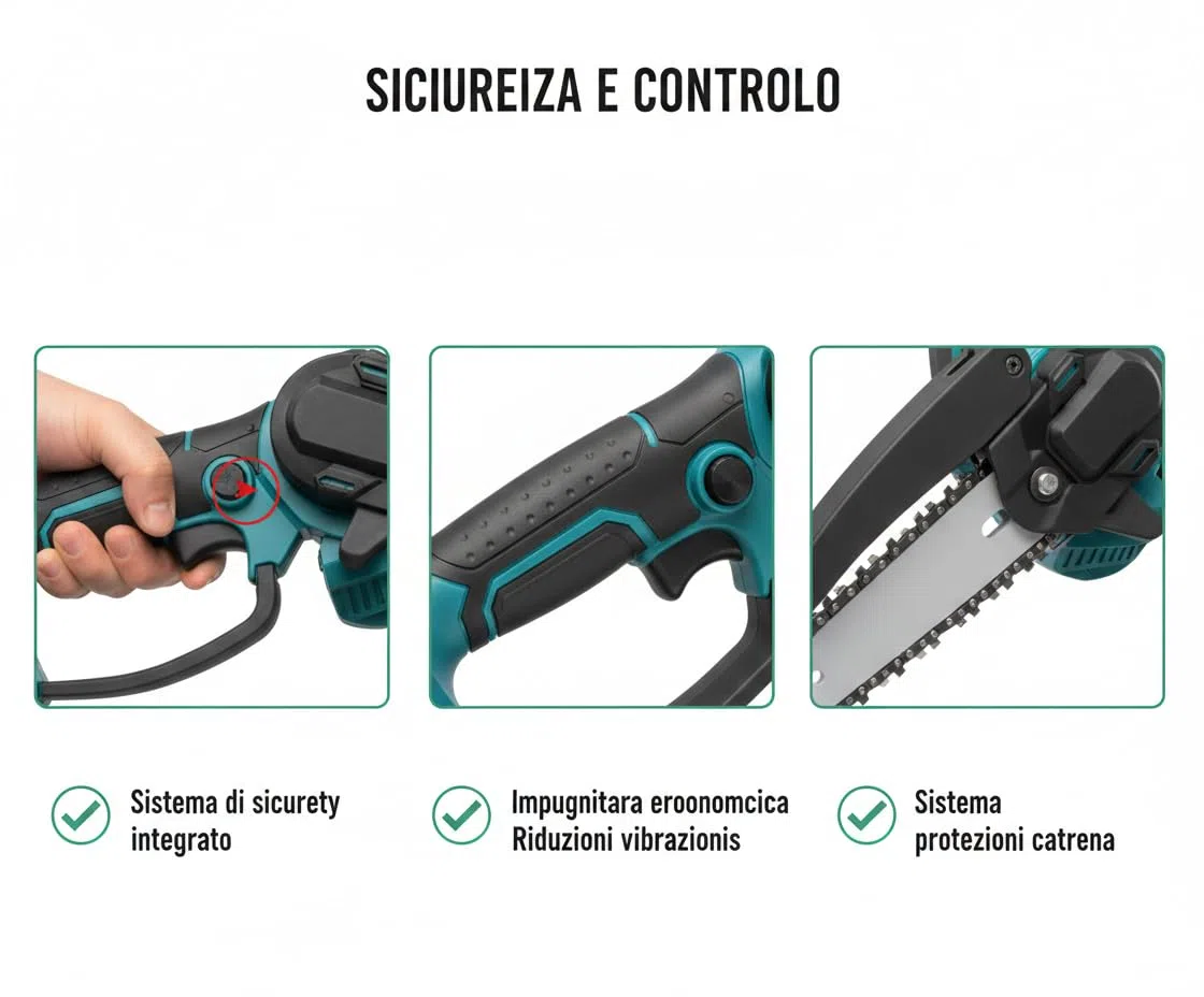 Kit Potatura Elettrico a Batteria 2 in 1 – Mini Motosega + Forbici da Potatura – 2 Batterie Ricaricabili, Valigetta Rigida, Taglio Rapido per Giardino e Alberi