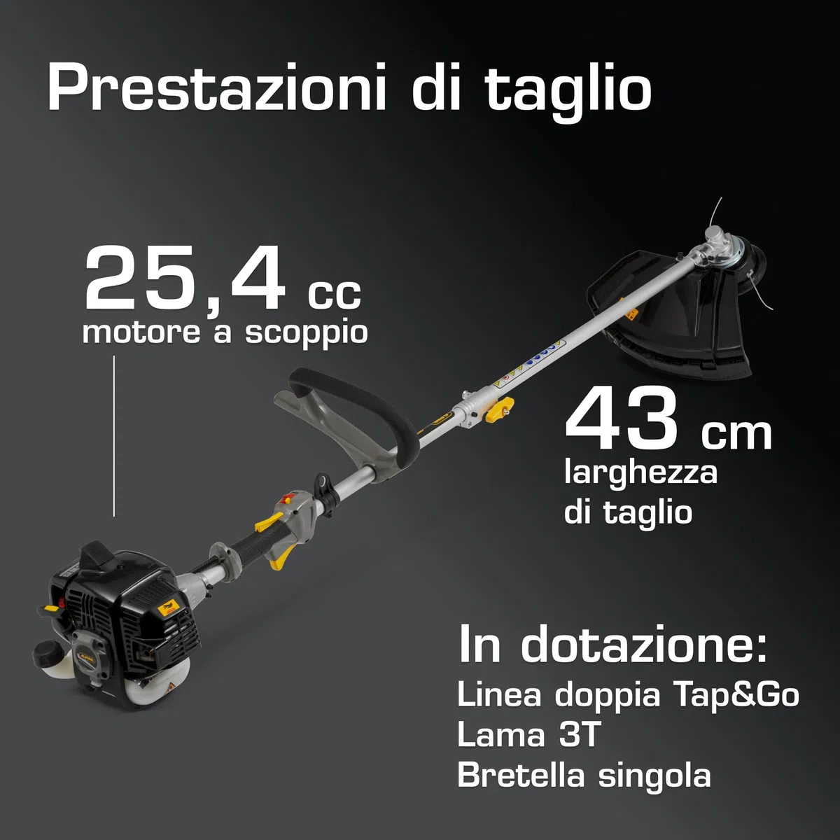 Alpina ABR 26 J Decespugliatore A Scoppio, 25,4 cc, 700 W – Asta Divisibile, Easy Start – Per Erba Incolta E Vegetazione Fitta