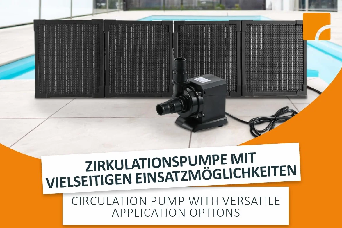 Steinbach Pompa di circolazione con pannello PV – 040613 – Potenza della pompa 3.000 l/h – Per piscine con una capacità d'acqua fino a 19.000 l – Con un pannello PV pieghevole da 30 Watt incluso