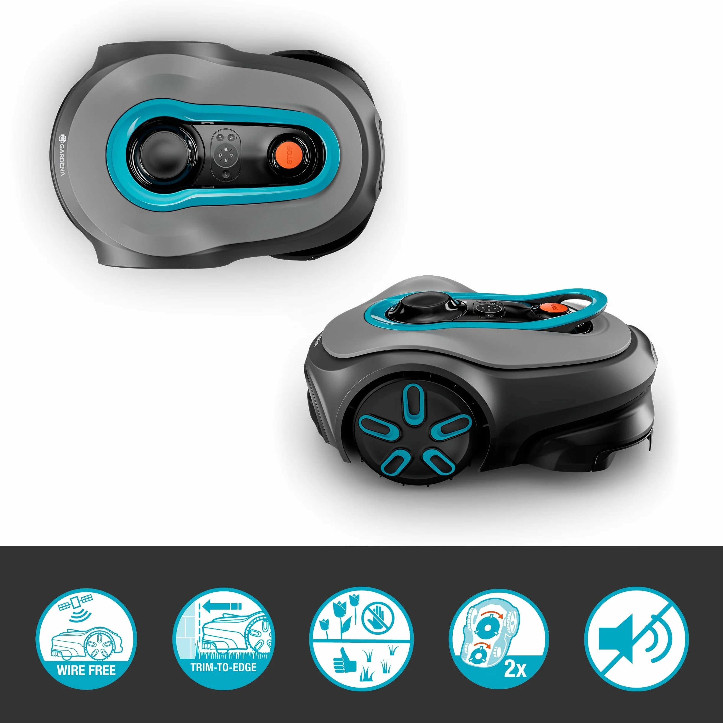 Tondeuse robot - GARDENA - Smart SILENO Free 600 - Sans câbles périphériques - Surface 600 m² - Inclus smart Gateway