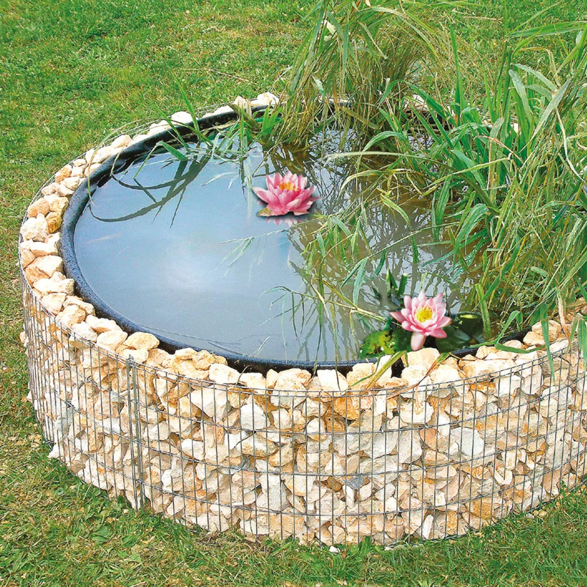 Gartenteich / Hochteich Steinkorb bellissa Ø146cm Höhe 40cm
