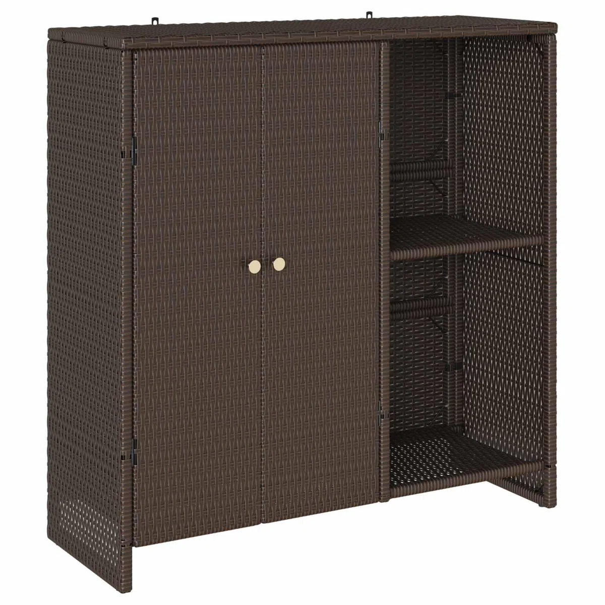 vidaXL Armadio con Lo scaffale Marrone 100 x 36 x 102 cm Rattan, Mobile Elegante per Il Soggiorno, Armadio in Rattan Funzionale, Organizer Moderno per Interni