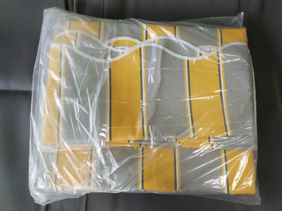 Tessuto di ricambio per tenda da sole con balza per 4 x 3 m, copertura per tende da sole, già cucita, misura 3,83 x 3 m, balza 3,83 x 0,21 m, design SPD025