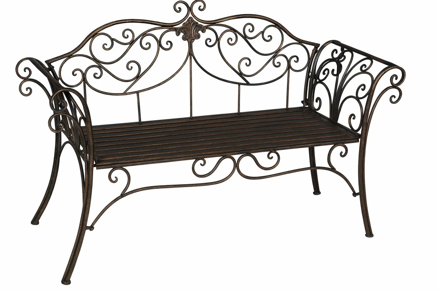 Biscottini Panca da Giardino - Panchina da Esterno - Divanetto in Ferro Bronzato - Panchina da Giardino 135x50x92 cm - Panche da Giardino in Metallo - Seda 2 Posti - Panchine Ghisa