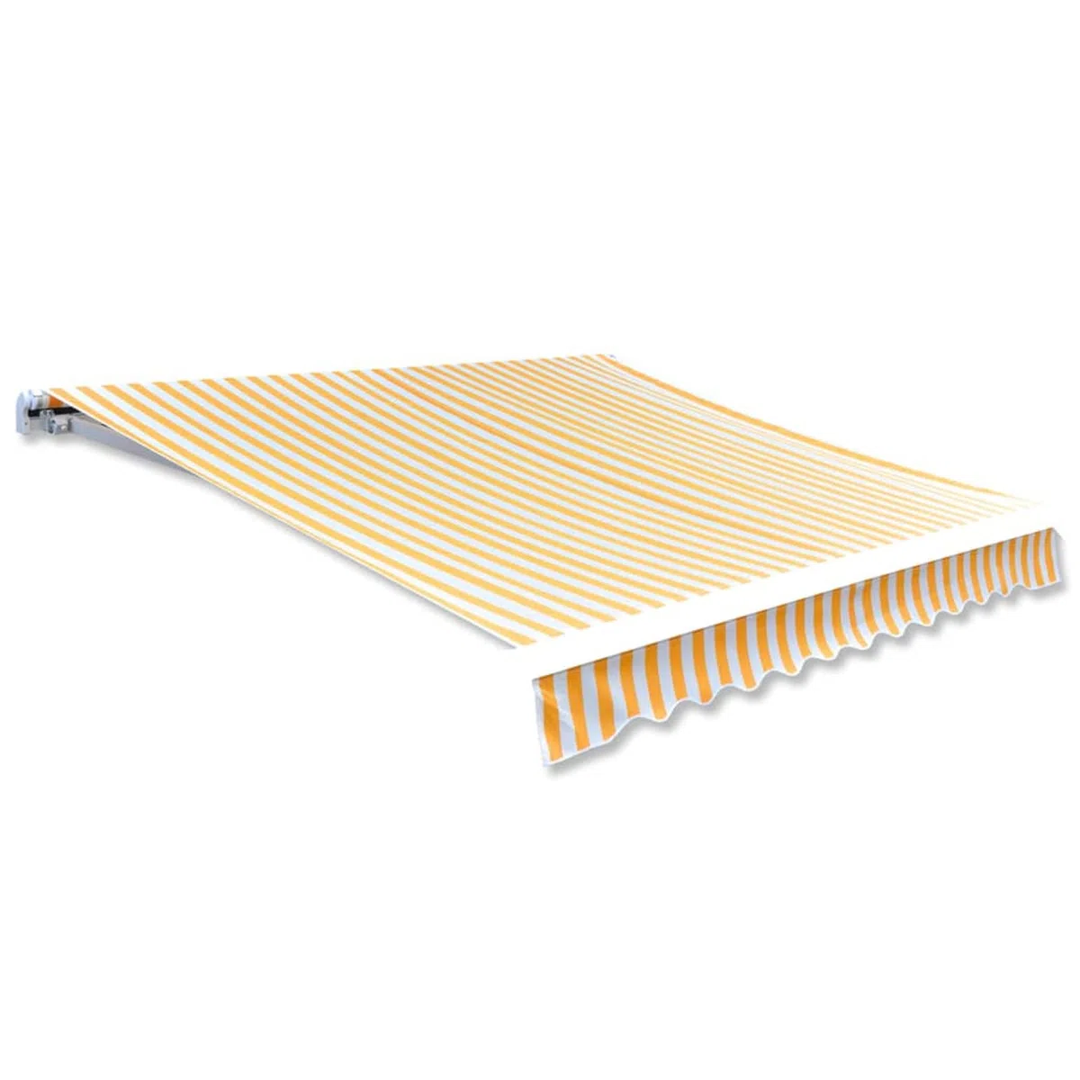 Kavolet Telo per tende da sole, impermeabile, antistrappo, ricambio con balze, accessorio per tende da sole, 300 x 250 cm, giallo e bianco