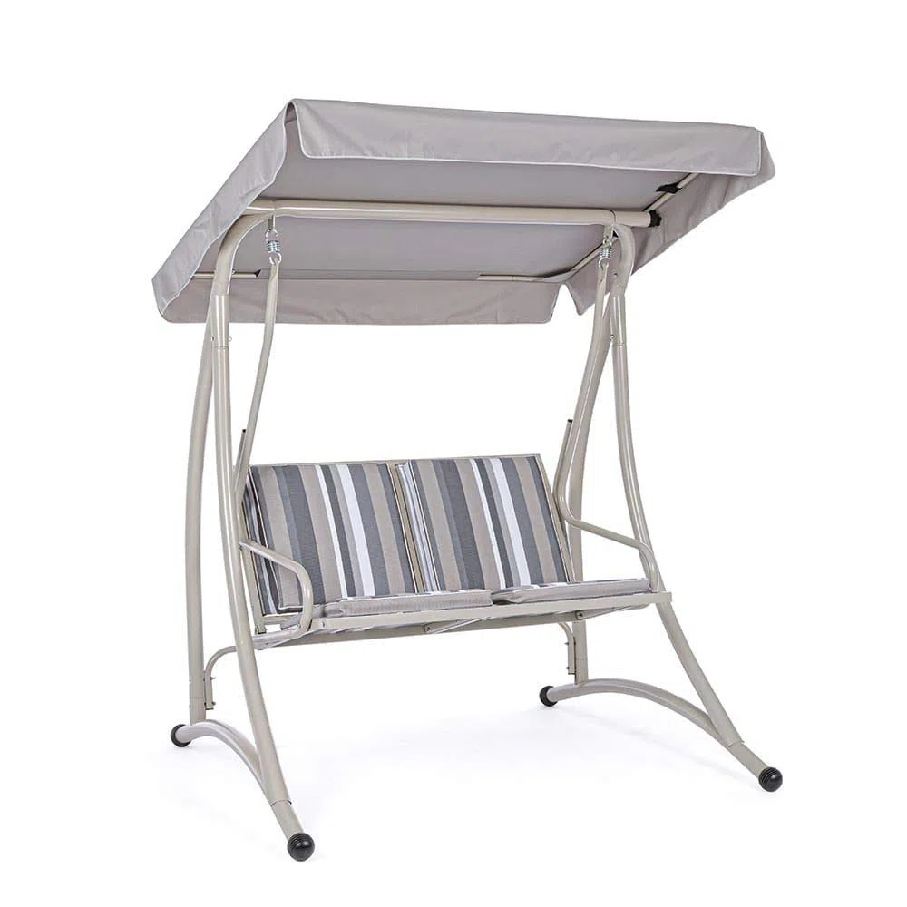 iperbriko Dondolo in Acciaio Due posti Avorio GRELY 145x120x h185 cm