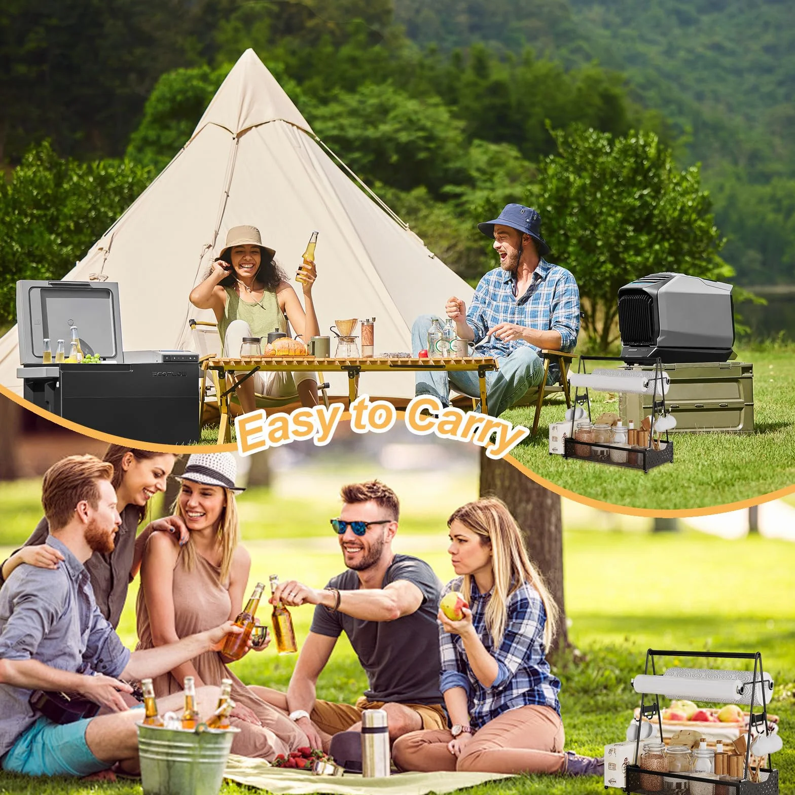 Grill Caddy, contenitore per utensili da barbecue, con porta asciugamani di carta e 4 ganci, in metallo, accessori da campeggio, organizer per cucina all'aperto