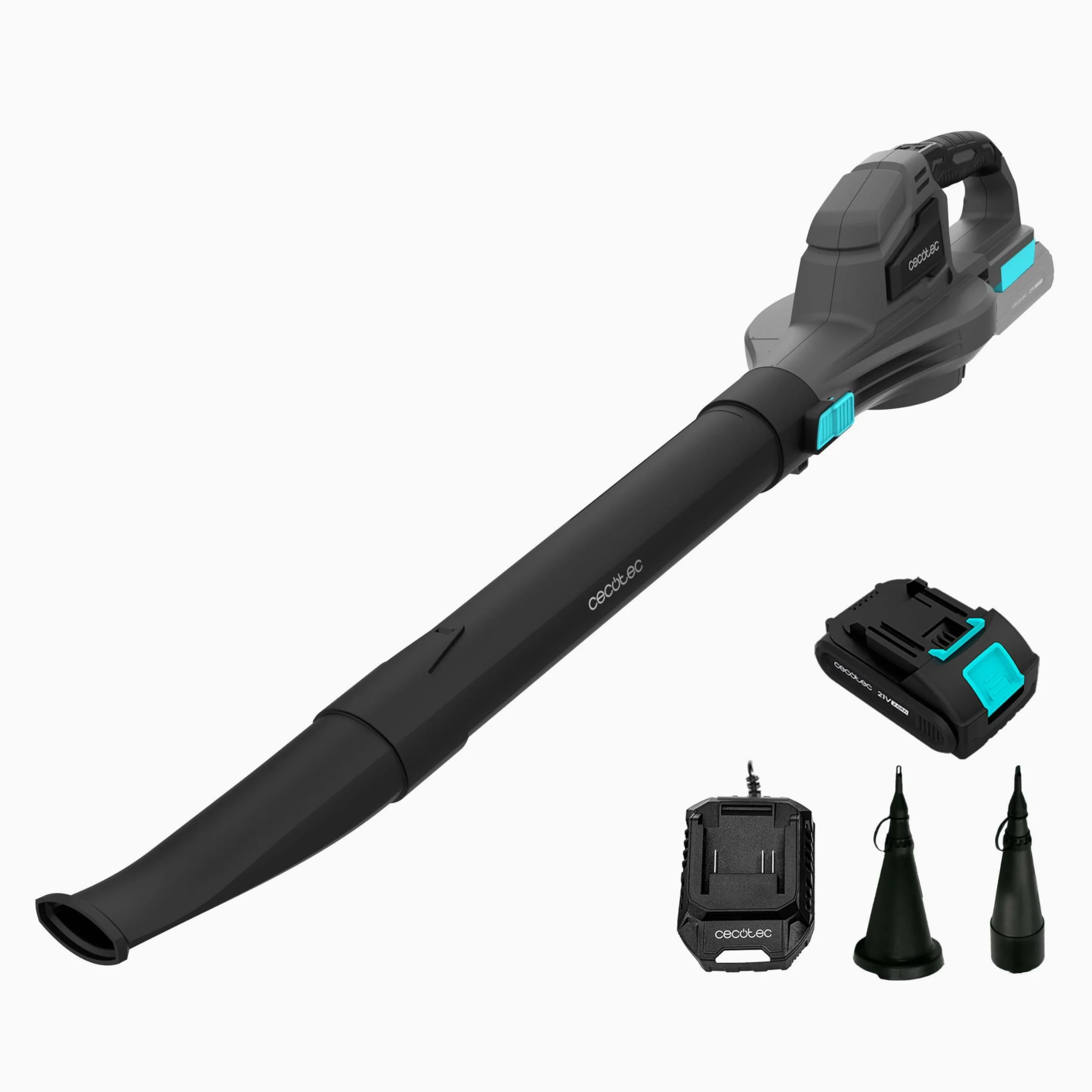 Cecotec Soffiatore a Batteria - Aspiratore Elettrico Ultralight Airforce 2500 Agile, 21 V, Velocità fino a 241 km/h, Velocità regolabile, Accessori per Gonfiaggio