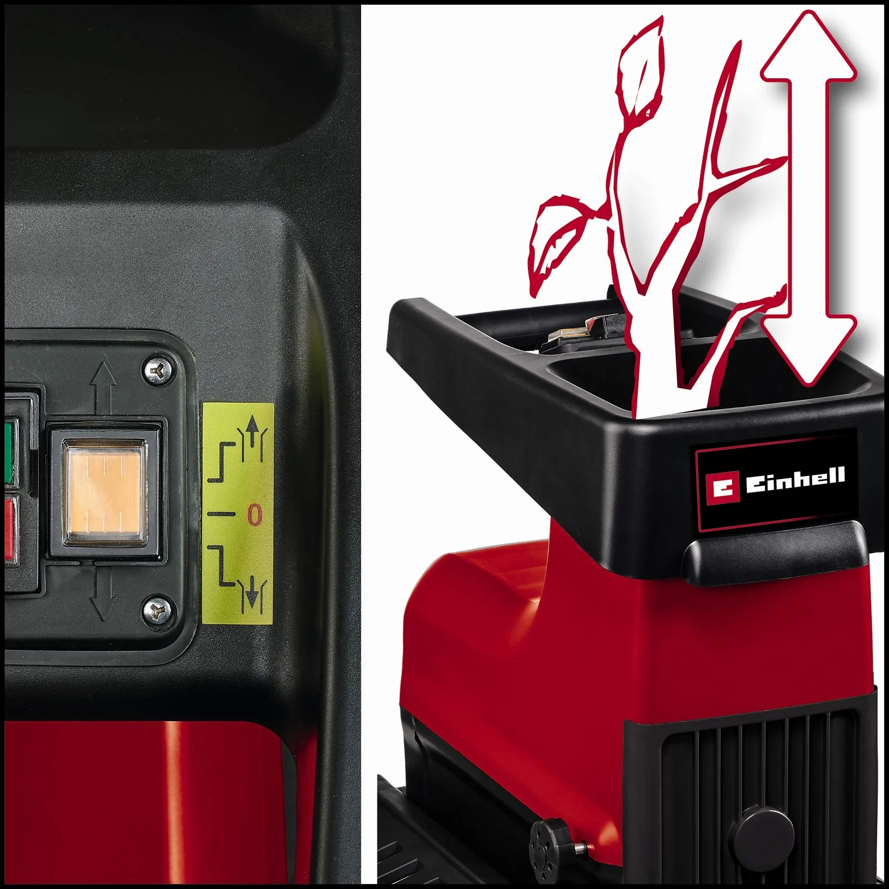 Einhell GC-RS 60 CB - Frantoio silenzioso per piante (2800 W, cilindro da taglio, vassoio da 60 L, interruttore di sicurezza integrato)
