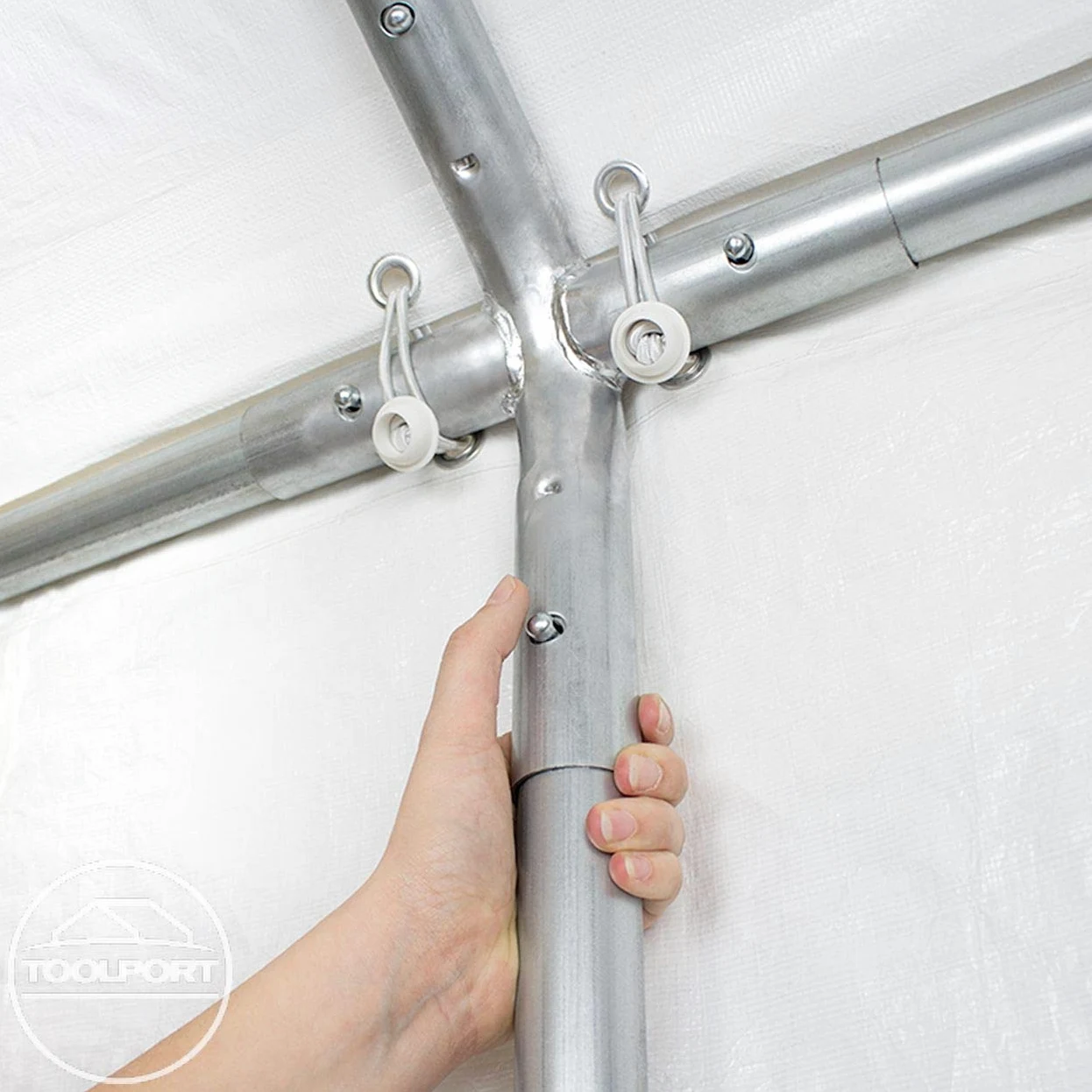 Tendone per feste gazebo 5x10 m bianco PE 350 N impermeabile protezione UV tenda giardino sagre eventi mercati esterno