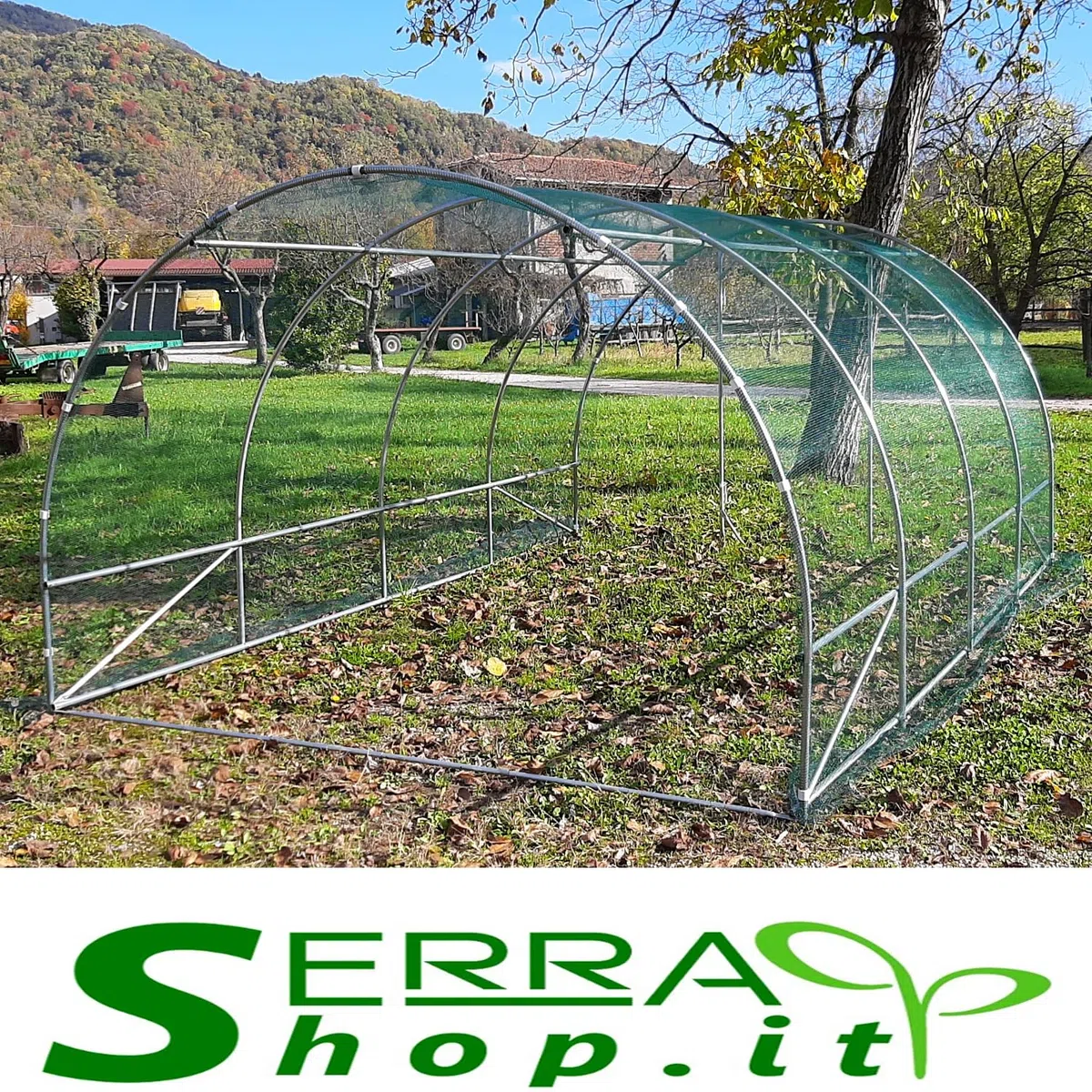 Serra Tunnel NetPlus 3x5m con Rete antigrandine per orto Giardino Auto Protezione grandine