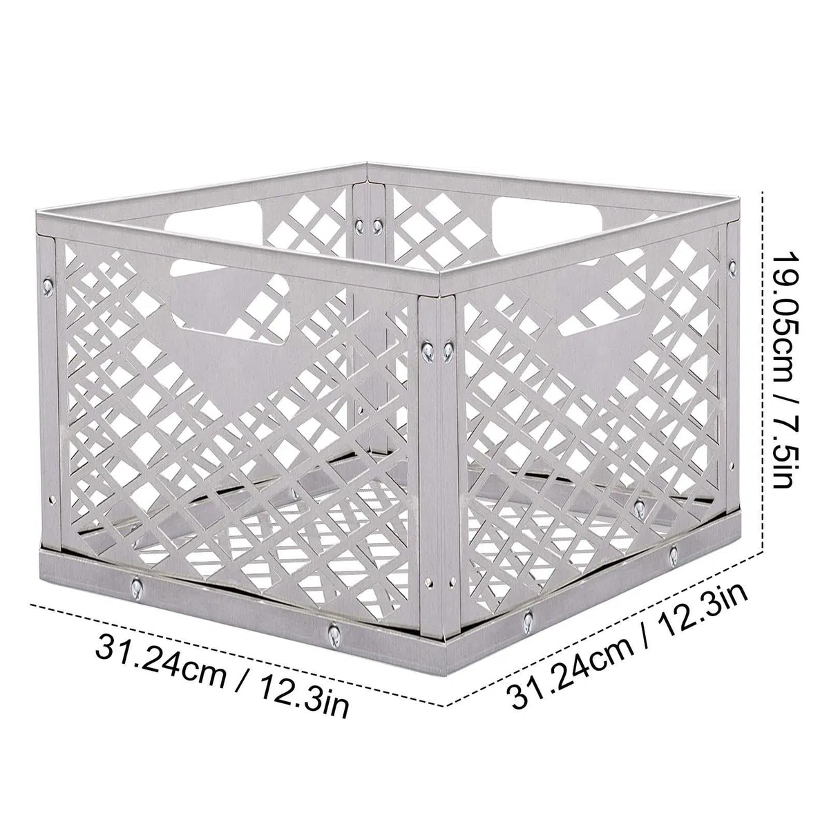 Cestino per Carbone Oklahom-a Joe, in Acciaio Inox, Color Argento, con Manico, Compatibile con la Maggior Parte delle Griglie Offset, 31 x 31 x 20 cm