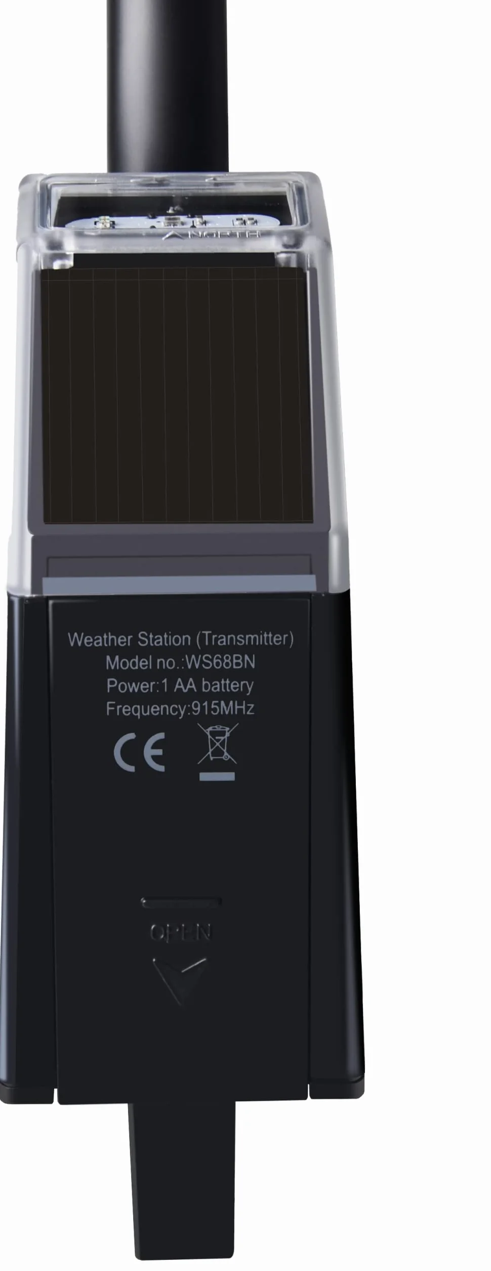 ECOWITT WS68 sensore da esterno per stazione meteorologica, 4 sensori wireless alimentati a energia solare per velocità/direzione del vento, raggi UV e luce, accessorio